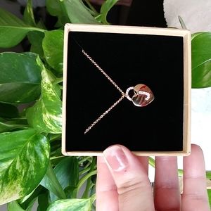 J Necklace 18 k Gold Plated with rhinestones